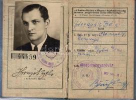 1956-os mosonmagyaróvári sortűzben agyonlőtt helyi lakos katonai igazolványa(mellékelve a Halotti anyakönyv 1956 évi bejegyzése)