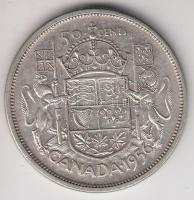 Kanada 1956. 50c Ag "II. Erzsébet" (11.61g) T:2- Canada 1956. 50 cents Ag "Elizabeth II" (11.61g) C:VF