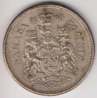 Kanada 1960. 50c Ag "II. Erzsébet" (11.75g) T:2- Canada 1960. 50 cents Ag "Elizabeth II" (11.75g) C:VF