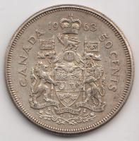 Kanada 1963. 50c Ag "II. Erzsébet" (11.48g) T:2- Canada 1963. 50 cents Ag "Elizabeth II" (11.48g) C:VF