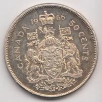 Kanada 1966. 50c Ag "II. Erzsébet" (11.71g) T:1-,2 Canada 1966. 50 cents Ag "Elizabeth II" (11.71g) C:AU,XF