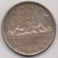 Kanada 1953. 1$ Ag "II. Erzsébet" (23.33g) T:2- Canada 1953. 1 Dollar Ag "Elizabeth II" (23.33g) C:VF