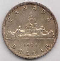 Kanada 1959. 1$ Ag "II. Erzsébet" (23.45g) T:2- Canada 1959. 1 Dollar Ag "Elizabeth II" (23.45g) C:VF