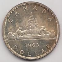 Kanada 1963. 1$ Ag "II. Erzsébet" (23.23g) T:2 Canada 1963. 1 Dollar Ag "Elizabeth II" (23.23g) C:XF
