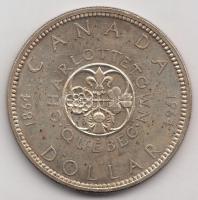 Kanada 1964. 1$ Ag "Charlottetown" (23.11g) T:2 Canada 1964. 1 Dollar Ag "Québec - Charlottetown" (23.11g) C:XF