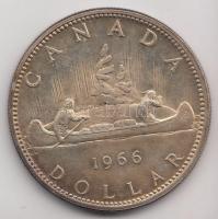 Kanada 1966. 1$ Ag "II. Erzsébet" (23.12g) T:2 Canada 1966. 1 Dollar Ag "Elizabeth II" (23.12g) C:XF