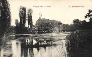 Budapest X. Keresztúri út, Forgó villa a tóval (fa)