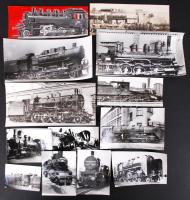 1910-1980 43db vasúttörténeti fénykép mozdonyokról, vasúti kocsikról, műszaki berendezésekről, kfl méretben /  43 photos of locomotives, trains etc.