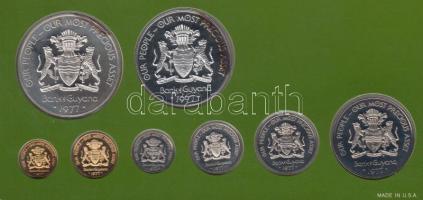 Guyana 1977. 1c - 10$ Ag 8klf érméből álló szett dísztokban tanúsítvánnyal T:PP
Guyana 1977. 1 cent ...