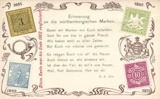 Württemberg stamps, poem (fa)