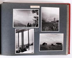 cca 1950 Thöresz Dezső (1902-1963) fotóalbuma 192db 8x11 cm-es beragasztott, feliratozott fotóval, a...