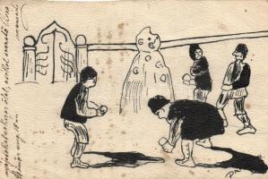 Humour, handmade postcard, s: Paulik J. (fa)