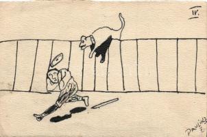 Humour, handmade postcard, s: Paulik J. (fl)