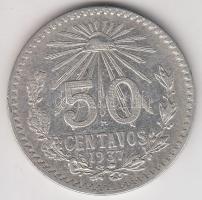 Mexikó 1937. 50c Ag (8.27g) T:2- Mexico 1937. 50 centavos Ag (8.27g) C:VF
