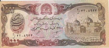 Afganisztán 1990-1991. 1000A (10x) T:I,I- (hajtatlanok) Afghanistan 1990-1991. 1000 Afghanis (10x) C:UNC,AU (unfolded)
