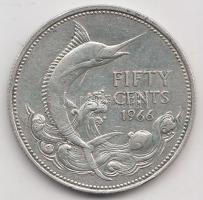 Bahamák 1966. 50c Ag (10.41g) T:2 Bahamas 1966. 50 cents Ag (10.41g) C:XF