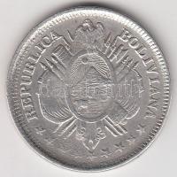Bolívia 1888. 20c Ag T:3(foglalat nyoma)
Bolivia 1888. 20 centavos Ag C:F(frame-mark)