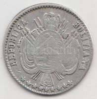Bolívia 1866. 1/5B Ag (4.87g) T:3
Bolivia 1866. 1/5 Boliviano Ag (4.87g) C:F