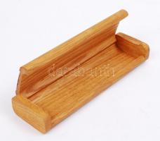 Egyedi készítésű, fa tolltartó rekeszzománc díszítéssel / 
Individually designed wooden pen box with...