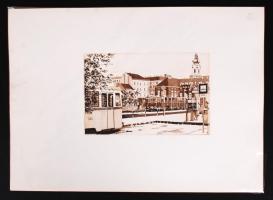 19 db kis méretű jelzés nélküli rézkarc a BKV járműveiről, 9×14 cm