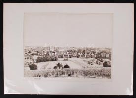 Kovács Imre (1944-): Marcali. Rézkarc, papír, jelzett, 29×39 cm