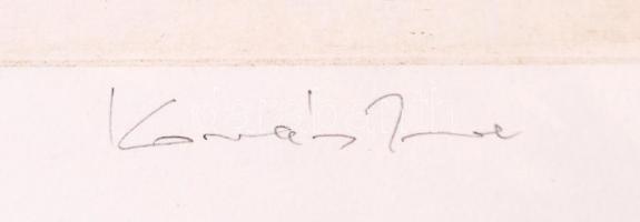 Kovács Imre (1944-): Marcali. Rézkarc, papír, jelzett, 29×39 cm