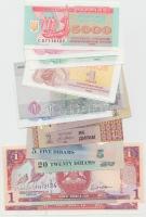 13db vegyes modern bankjegy T:I 13 pcs of mixed modern banknotes C:UNC