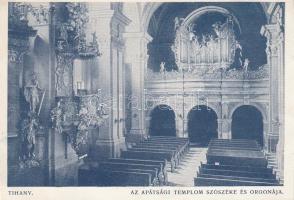 Tihany, Apátsági templom szószéke és orgonája (levágott / cut)