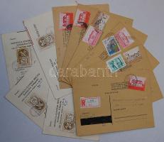10db levelezőlap a nyolcvanas évekből büntetésként felragasztott okmánybélyegekkel