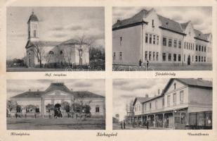 Sárbogárd vasútállomás, községháza, járásbíróság, templom (EK)