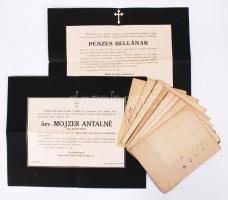 cca 1900-1940 9 db halotti értesítő