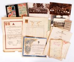 kb 20 db vegyes okmány, nyomtatvány és fotó