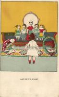 Kozma Lajos: Születésnap, "Egy jó kislány viselt dolgai" sorozatból / Lajos Kozma: Birthday, "Represent things of a nice girl" series