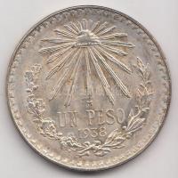 Mexikó 1938. 1P Ag (16.64g) T:2 Mexico 1938. 1 Peso Ag (16.64g) C:XF