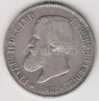 Brazília 1868. 500R Ag (6.09g) T:3
Brazil 1868. 500 Reis Ag (6.09g) C:F