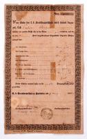 1847-es német nyelvű bizonyítvány, foltos, 32×19 cm