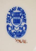 Zsolnay kék búzavirág mintás teás készlet, kézzel festett, hibátlan, jelzett / Tea set in flawless c...