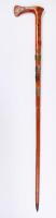 cca 1930 Túrabot 8db botjelvénnyel (Mátraháza, Mariazell, Csesznek, Erzherzog-Johann-Hütte etc.) /  Hiking stick with 8 badges from Hungarian and Austrian hiking places, 87cm