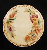 Zsolnay búzavirág mintás mokkás csésze és csészealj, kézzel festett, jelzett, hibátlan