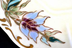 Zsolnay búzavirág mintás mokkás csésze és csészealj, kézzel festett, jelzett, hibátlan