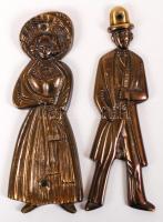 2db, női és férfi, bronz WC-jelzés /  Toilette signs from bronze, 16cm