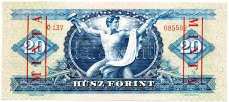 1957. 20Ft "MINTA" perforáció és felülnyomás "C127 085582" T:I