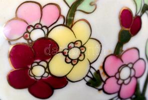 Zsolnay búzavirág mintás mini kaspó, kézzel festett, jelzett, hibátlan, m:7 cm, d:5 cm