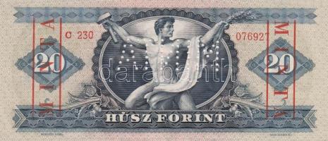 1962. 20Ft "MINTA" perforációval és felülnyomással, C + számozás T:I
