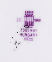 Zsolnay virág mintás csészealj, jelzett, hibátlan, matricás, összesen: 5 db