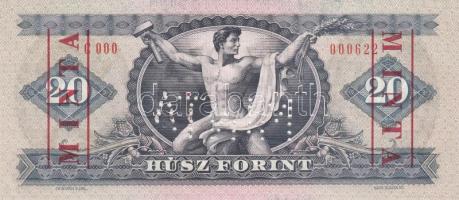 1975. 20Ft "MINTA" perforációval és felülnyomással "C 000 000622" sorozatszámmal...