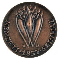 Borsos Miklós (1906-1990) 1975. "Nemzeti Színház 1837" Br emlékérem dísztokban T:2