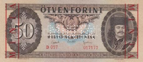 1951. 50Ft "MINTA" perforációval és felülnyomással "D 057 017177" sorozatszámmal T:I