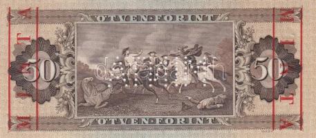 1951. 50Ft "MINTA" perforációval és felülnyomással "D 057 017177" sorozatszámmal...