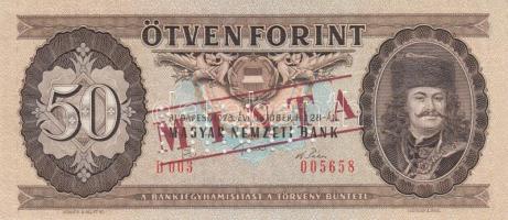 1975. 50Ft "MINTA" perforációval és felülnyomással "D 003 005658" átlósan végighúzódó nyomdai papírránccal T:I